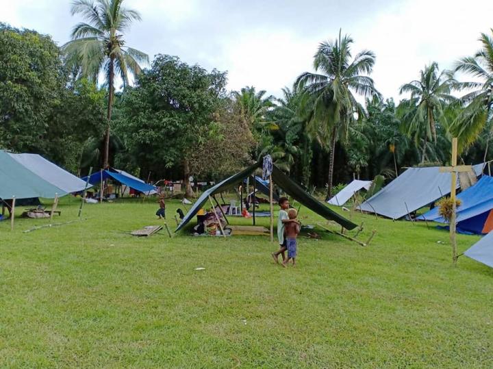 Care centre for evacuees displaced by Mt Ulawun's eruption in West New Britain, PNG.