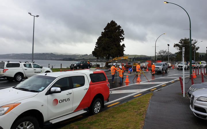 The scene of the cleanup at Lake Taupō.