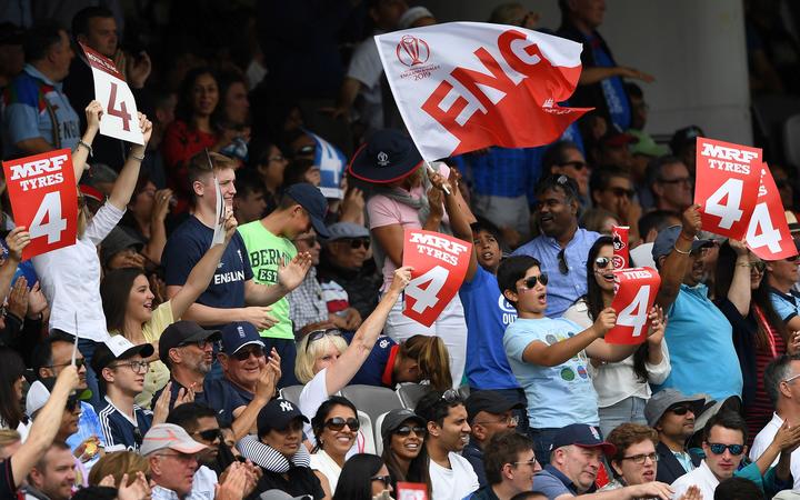 England cricket fans celebrate at Lord's.