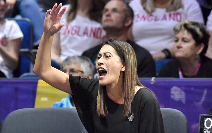 Silver Ferns coach Noeline Taurua during the 2019 Netball World Cup final against Australia in Liverpool.