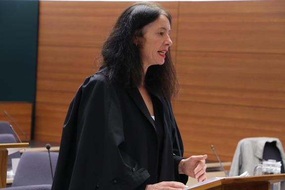 Lawyer Sue Grey, who is acting for the Society for the Protection of Aotea Community and Ecology Incorporated (SPACE), and Kelly Klink.