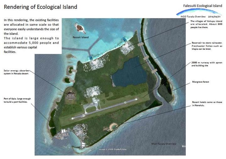 Impression of plan for new island to help Tuvalu cope with climate change