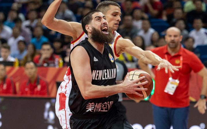 NANJING,CHINA:SEPTEMBER 3rd 2019.FIBA World Cup Basketball 2019 Group phase match.Group F Match F3 New Zealand vs Montenegro . Small Forward Jordan NGATAI in action
.Photo by Jayne Russell / www.PhotoSport.nz