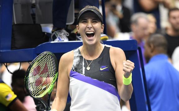 FLUSHING MEADOW, NY - SEPTEMBER 02: Belinda Bencic (SUI) celebrates winning her 4th round match in the women's singles championship's on September 02, 2019, at the US Open played at the Billie Jean King Tennis Center, Flushing Meadow, NY. (Photo by Cynthia Lum/Icon Sportswire)