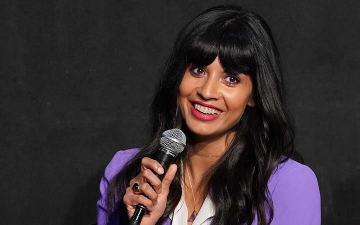 Jameela Jamil speaks at Universal Television's "The Good Place" FYC panel at UCB Sunset Theater on June 17, 2019 in Los Angeles, California.