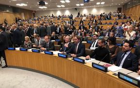 The Christchurch Call meeting at the UN in New York.