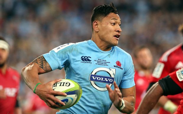 Israel Folau on the run. Super Rugby Final, Waratahs v Crusaders, Sydney, Australia. ANZ Stadium. Saturday 2 August 2014.