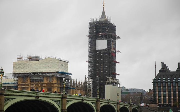 Big Ben during renovation in London, Great Britain on December 12, 2019. (Photo by Jakub Porzycki/NurPhoto)