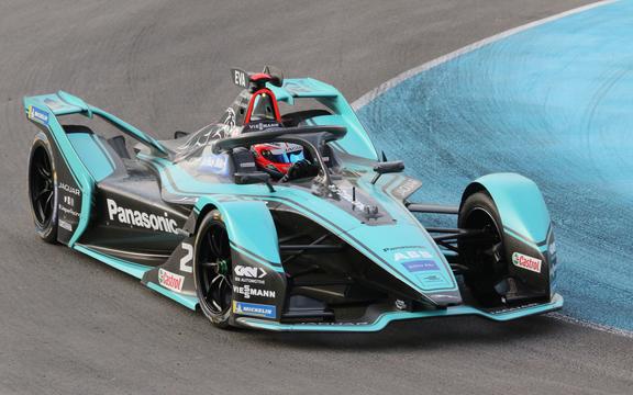 Il pilota della Jaguar Formula E Mitch Evans della Nuova Zelanda.