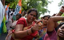 Rape cases have sparked angry protests. This demonstration was prompted by a senior government minister describing a fatal attack in New Delhi  as a "small incident".  
