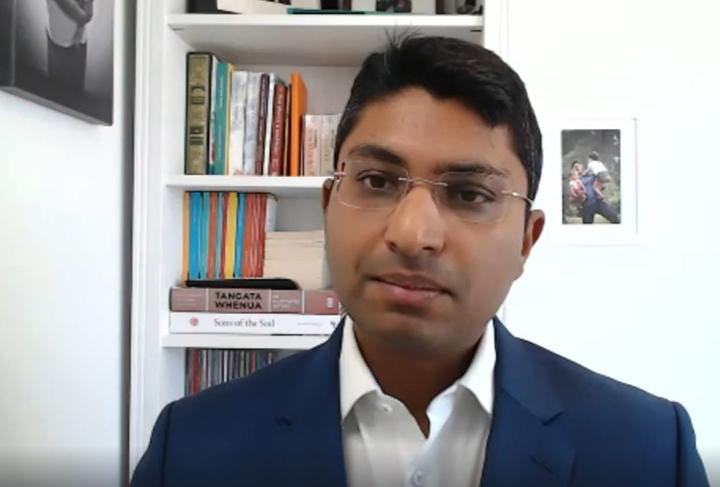 Economist Shamubeel Eaqub during the Epidemic Response Committee meeting on 1 April.