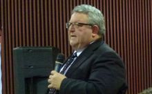 Gerry Brownlee at the Campaign for Better Transport meeting.