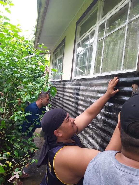 Corrugated iron used as shutters for homes