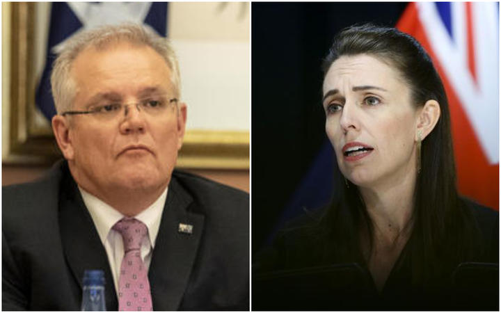 Scott Morrison and Jacinda Ardern 