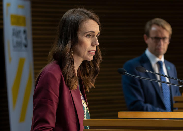 Prime Minister Jacinda Ardern and Director-General of Health Dr Ashley Bloomfield talk to media during a Covid-19 coronavirus briefing on 6 May, 2020.