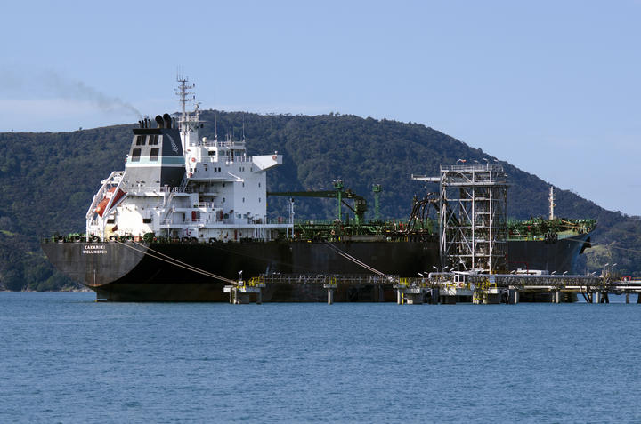 Tanker unloading at Marsden Point Oil Refinery in 2013.