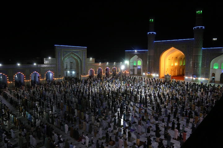 Worshippers at the Great Mosque in Herat, Afghanistan, during Ramadan, 19 May. 