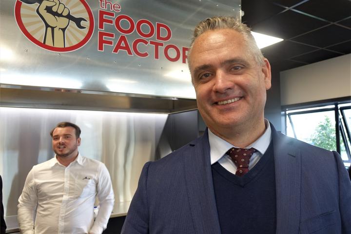 Fletcher Tabuteau at the opening of the Nelson Food Factory 