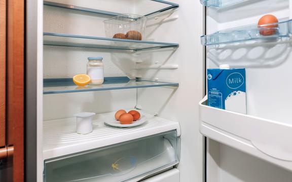 Fridge interior almost empty due to economic crisis