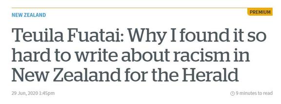 Teuila Fuatai's column on the Herald's coverage of race