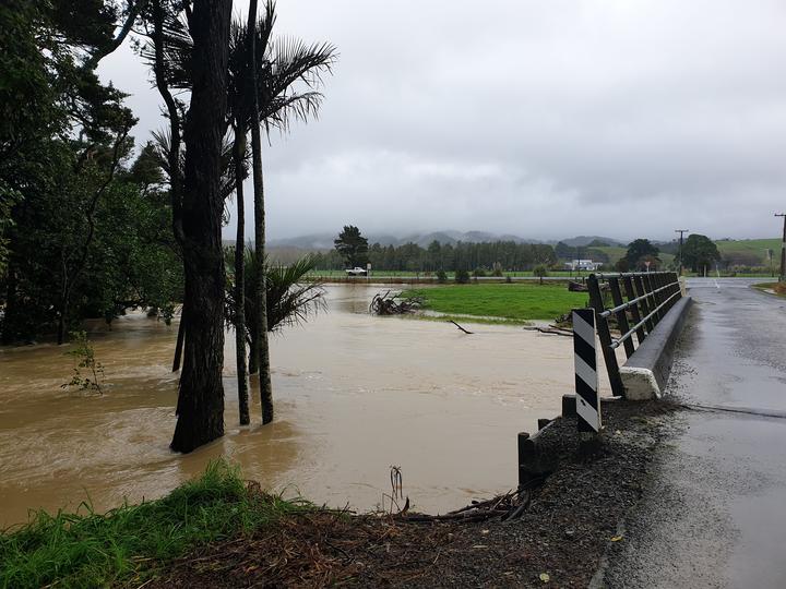 Flooding just off State Highway 1, south of Whangārei