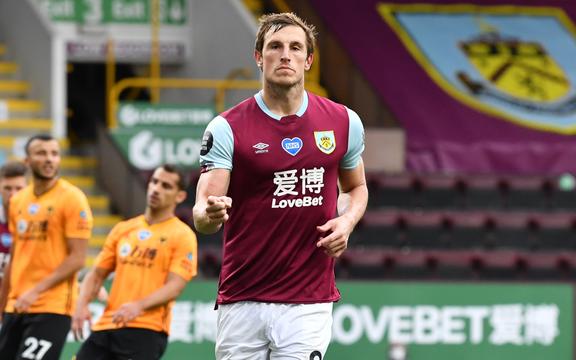 Chris Wood celebrates scoring a goal for Burnley in the 2020 EPL season.
Downloaded 6 August 2020