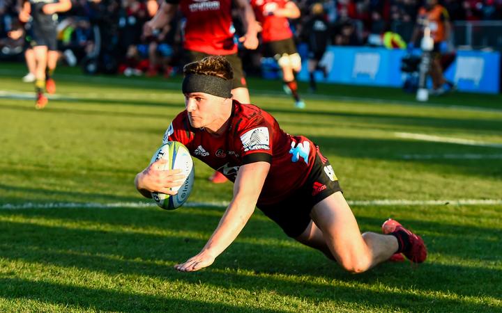 George Bridge of the Crusaders scores a try during the Super Rugby Aotearoa, Crusaders V Highlanders, at Orangetheory Stadium, Christchurch, New Zealand, 9th August 2020. Copyright photo: John Davidson / www.photosport.nz