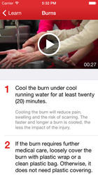 A screen shot of the free Red Cross app