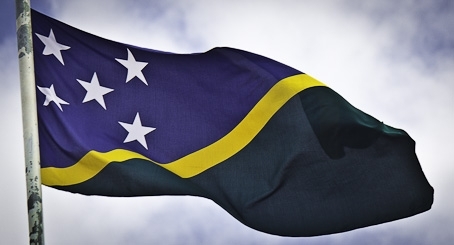 The Solomon Islands flag
