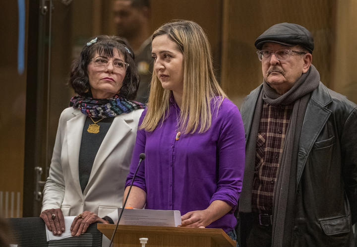 Aya Al-Umari - victim impact statement. PHOTO: JOHN KIRK-ANDERSON Sentencing for Brenton Tarrant on 51 murder, 40 attempted murder and one terrorism charge.