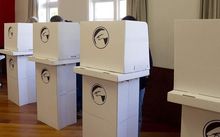 voting at ballot stands 