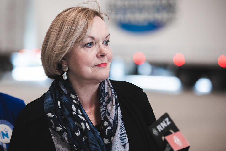 National Party leader Judith Collins campaigning at Weatherell Transport in Gisborne on 24 September, 2020.