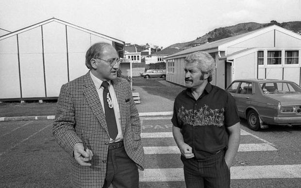 Amster Reedy, right, and Sir Tipene O'Regan at the college in 1982.
