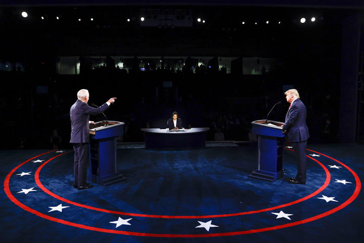 The final US presidential debate before the 3 November election. At Belmont University, Nashville, Tennessee.
