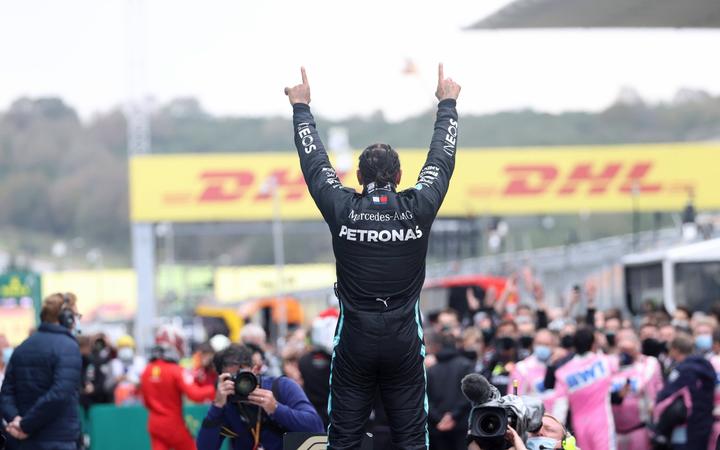 Lewis Hamilton GBR, Mercedes-AMG Petronas Formula One Team celebrates winning the F1 World Drivers Championship  for the 7th time