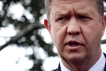 David Cunliffe announces to media in Auckland that he's resigning.