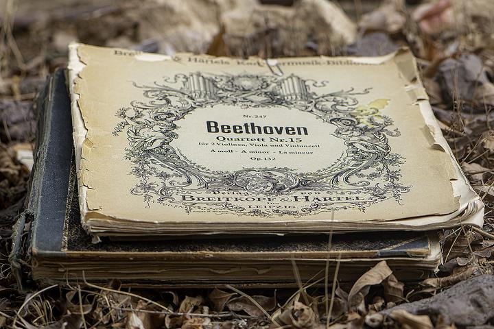 Old, well loved Beethoven sheet music.