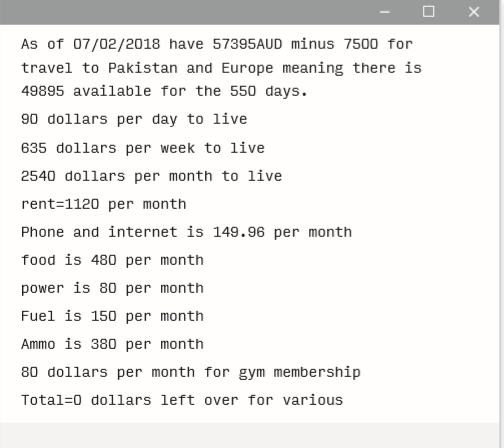 Brenton Tarrant travel budget