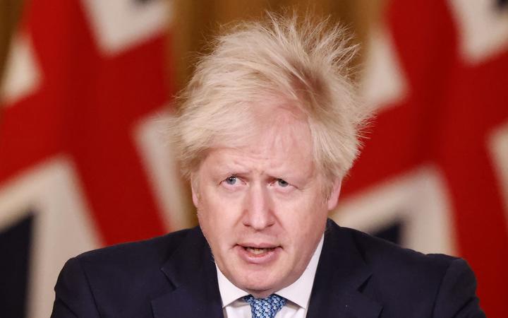 Britain's Prime Minister Boris Johnson speaks during a virtual press conference inside 10 Downing Street in central London on December 21, 2020, after a string of countries banned travellers from the UK.