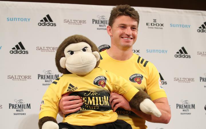 Beauden Barrett during his official presentation as new player of Suntory Sungoliath in Tokyo, Japan. 
