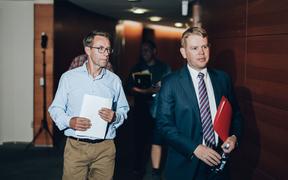 Director-General of Health Dr Ashley Bloomfield and Covid-19 Response Minister Chris Hipkins.