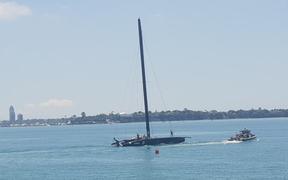 Patriot heads back out on to the Waitemata Harbour.