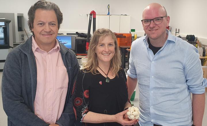 Environmental engineer Aisling O’Sullivan (centre) leads a team developing new ways of treating wastewater. Ricardo Bello-Mendoza (left) and Tim Huber are also on the team.