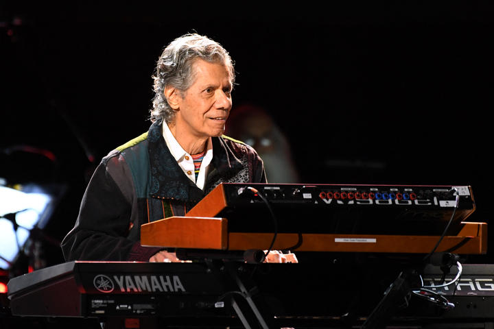 In this file photo taken on January 26, 2020 US jazz pianist Chick Corea performs during the 62nd Annual Grammy Awards pre-telecast show in Los Angeles.