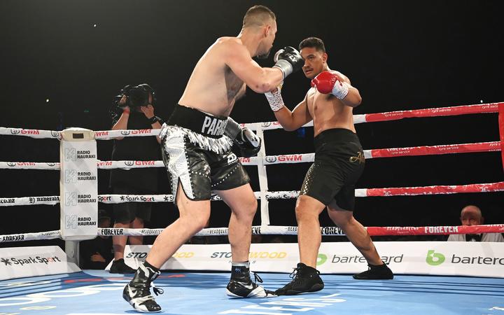 Joseph Parker (L) v Junior Fa,
Heavyweight boxing. Joseph Parker v Junior Fa at Spark Arena in Auckland, New Zealand on Saturday February 27, 2021. © Mandatory photo credit: Andrew Cornaga / www.Photosport.nz