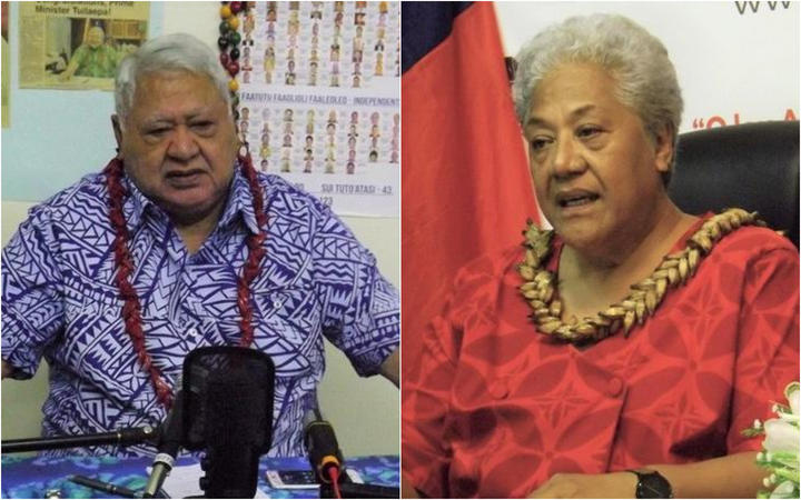 Tuilaepa Sa'ilele Malielegaoi (left) and Fiame Naomi Mata'afa