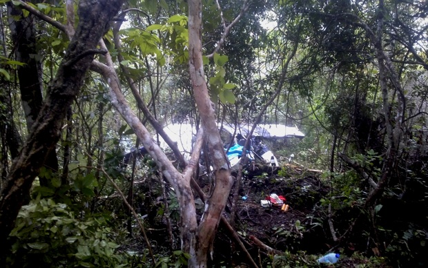 The Hevilift Twin Otter aircraft crashed near the top of Mt Lawes near Port Moresby