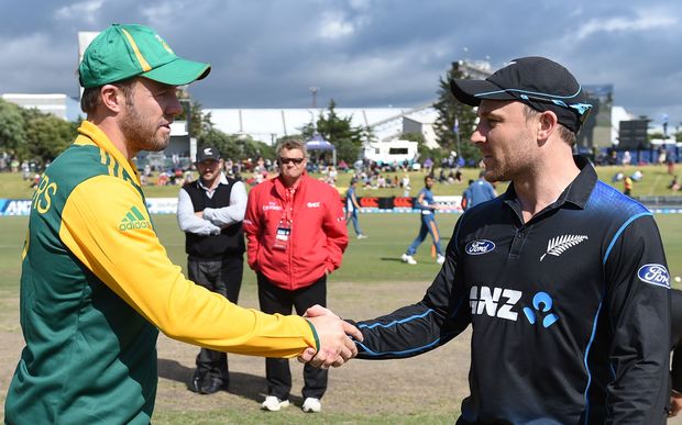 Captain's AB de Villiers and Brendon McCullum. South Africa v New Zealand. 2014.