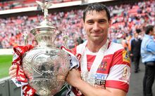 Matty Smith poses with the Challenge Cup, 2013