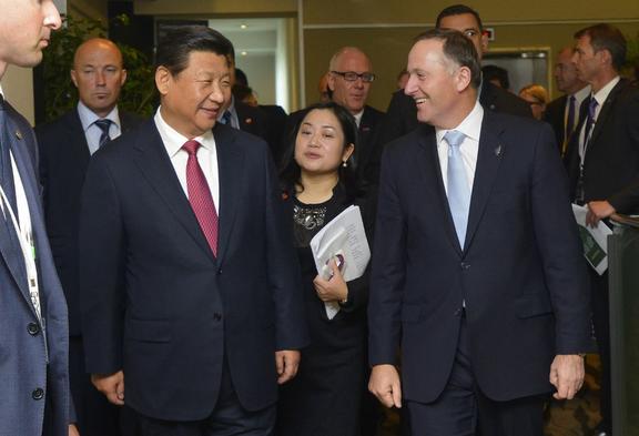 President Xi Jinping and NZ Prime Minister John Key
